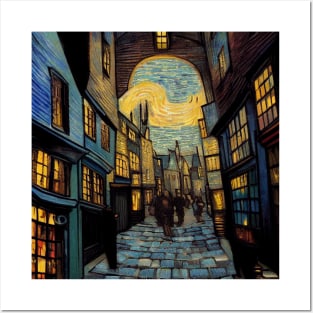 Starry Night in Diagon Alley Posters and Art